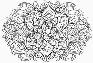 mexican fine line floral with stars, swirls, dots tattoo idea