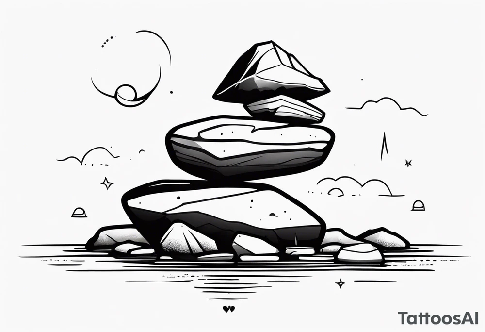 Rocks balancing on top of each other tattoo idea