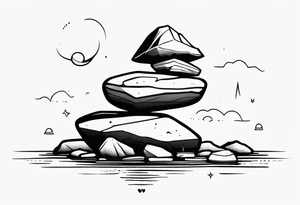 Rocks balancing on top of each other tattoo idea