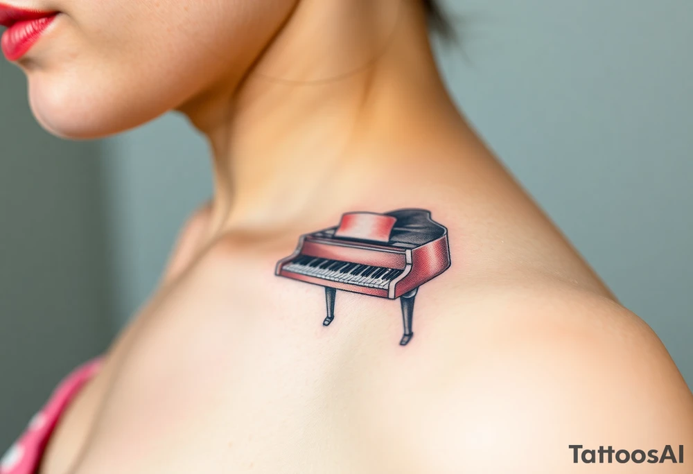 Colorful piano tattoo idea