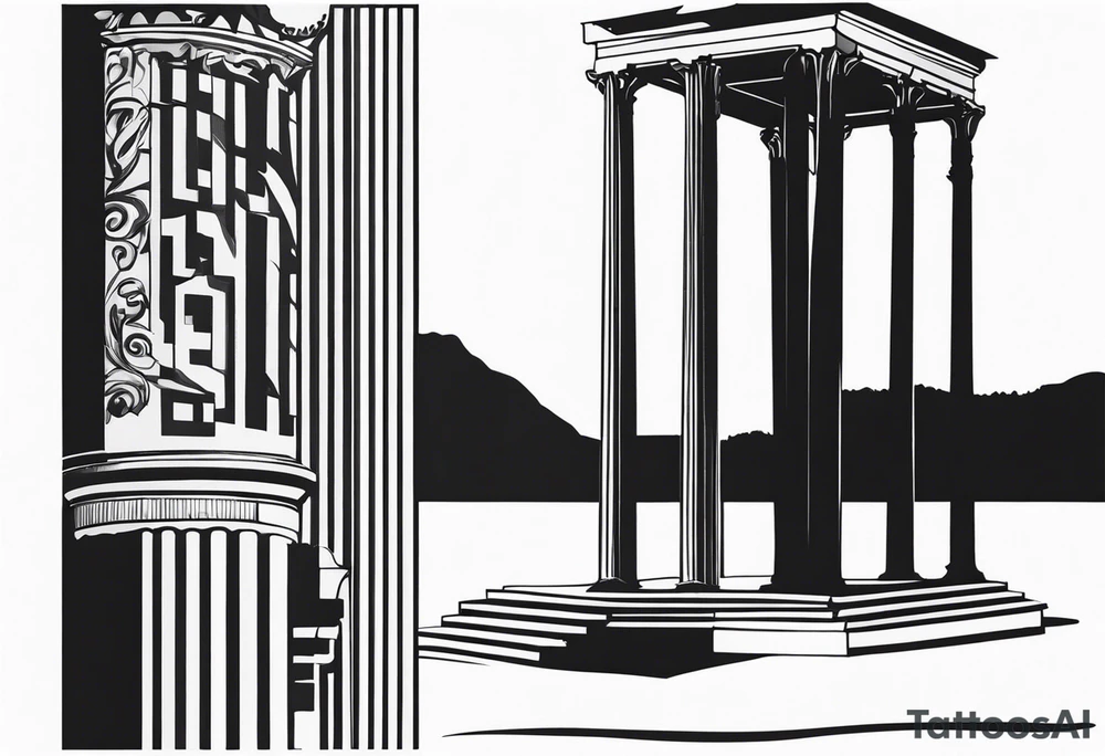 athens inspired, preferably a cariathyd, a mix with column tattoo idea