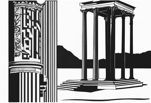 athens inspired, preferably a cariathyd, a mix with column tattoo idea