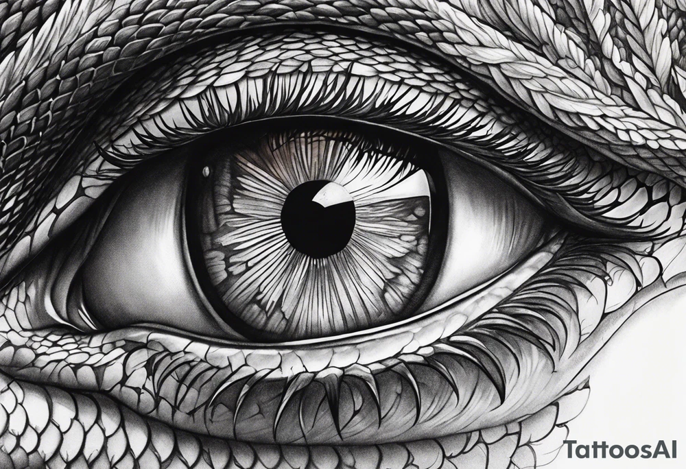 Snake eye with copper iris tattoo idea