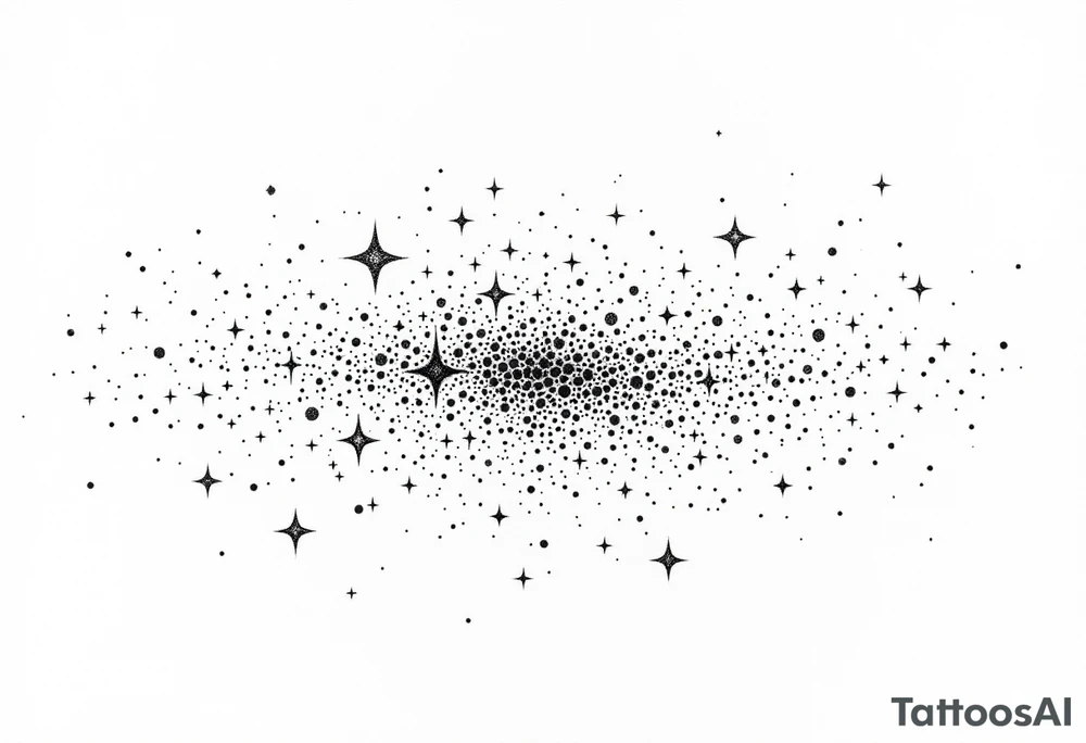 Small stars and tears background tattoo idea