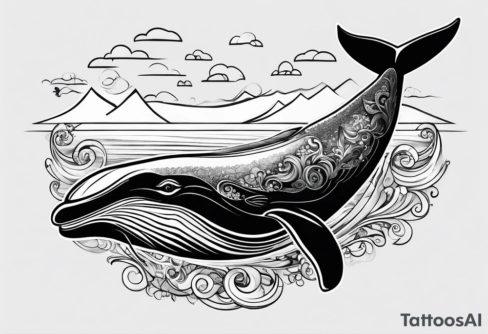 Breaching whale Maui tattoo idea