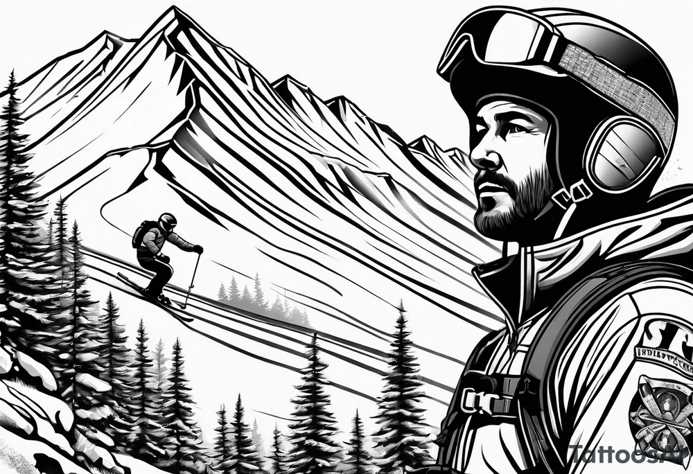 Skier tattoo idea