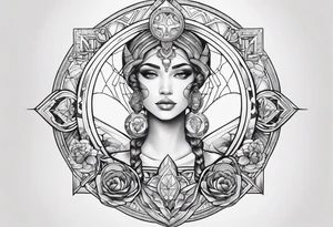 I want an image of an Aries man, a Cancer woman, and a Libra man that balances the two. tattoo idea