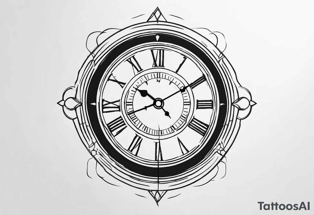 Vintage Clock Face tattoo idea