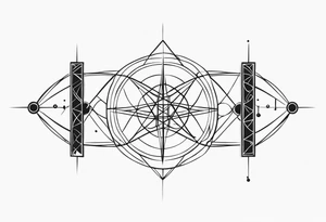 armband tattoo, masculine, narrow, horizontal with quantum bound atoms pattern tattoo idea