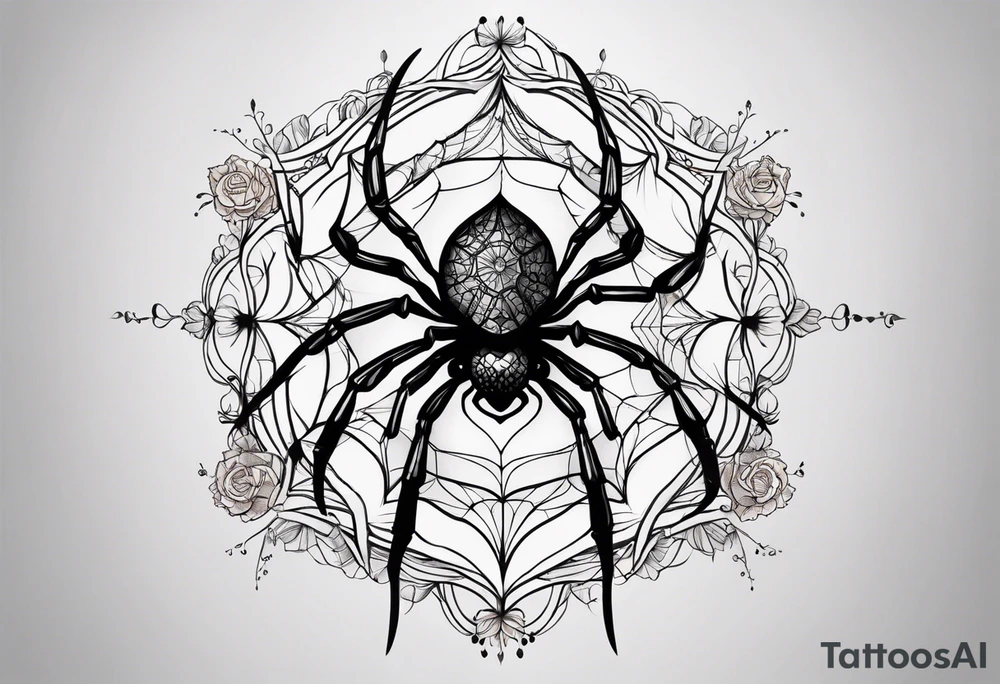 Feminine dainty spider tattoo idea