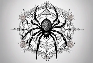 Feminine dainty spider tattoo idea
