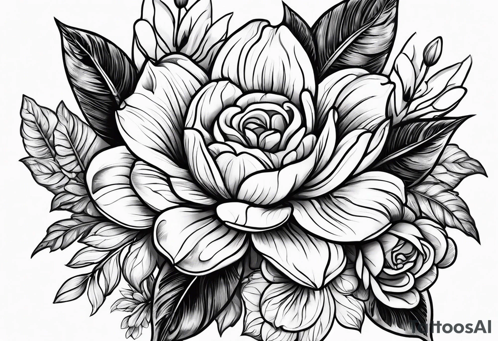 Western floral leather stamp tattoo idea