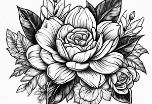 Western floral leather stamp tattoo idea
