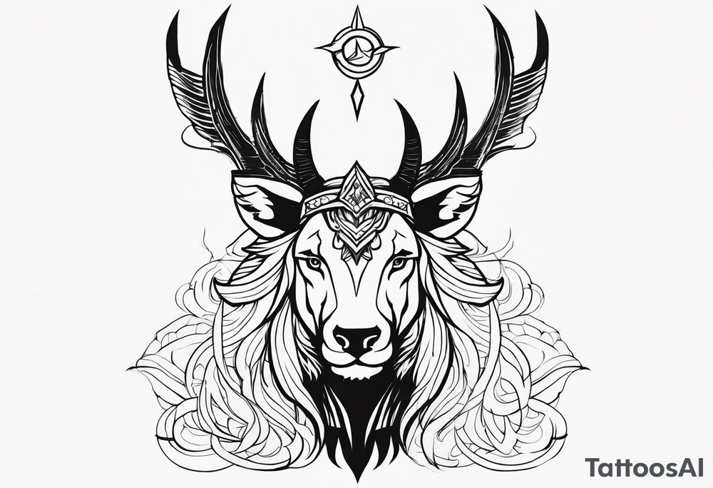 powerful majestic strength tattoo idea