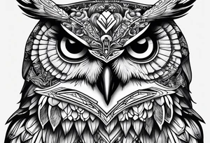 Owl in armor tattoo idea