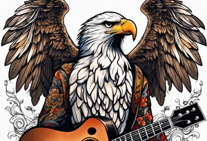 eagle playing guitar tattoo idea