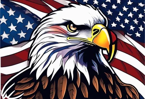 Eagle and usa flag tattoo idea