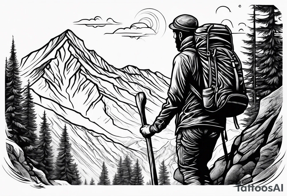 Alpine Mountain Climber and Doing Hard Things tattoo idea
