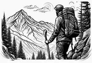 Alpine Mountain Climber and Doing Hard Things tattoo idea