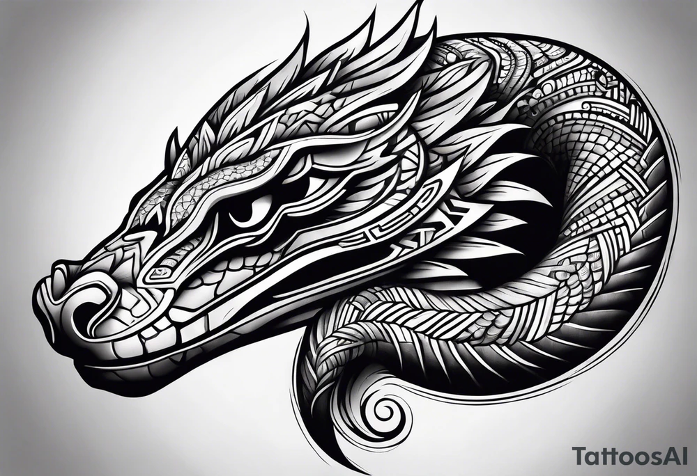 aztec snake sleeve tattoo idea