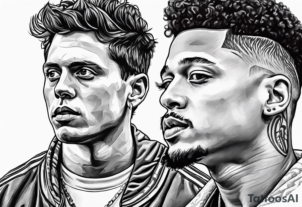 John mayer and Patrick Mahomes kissing tattoo idea