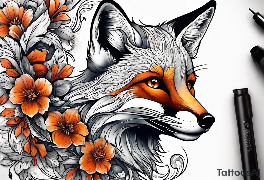 animal fox tattoo idea