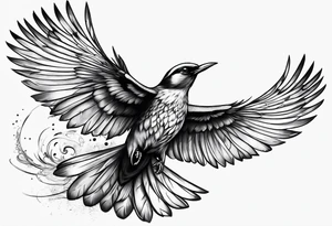 Beautiful bird flying to freedom tattoo idea
