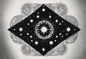 I wanna a tattoo in my wrist with a shape of rectangle wide as a bracelet with astronomy theme tattoo idea