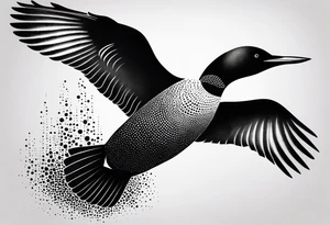 loon flying abstract tattoo idea