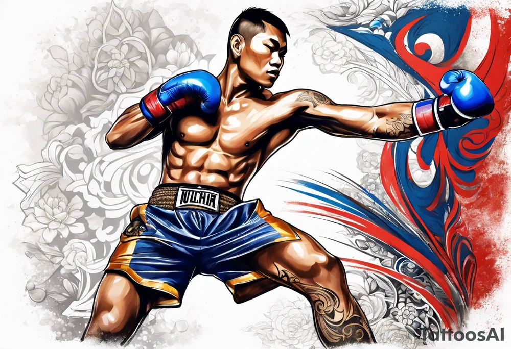 Muay Thai kick tattoo idea