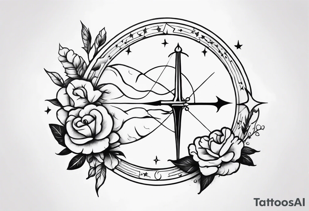 Sagittarius and cancer zodiac sign half sleeve tattoo idea