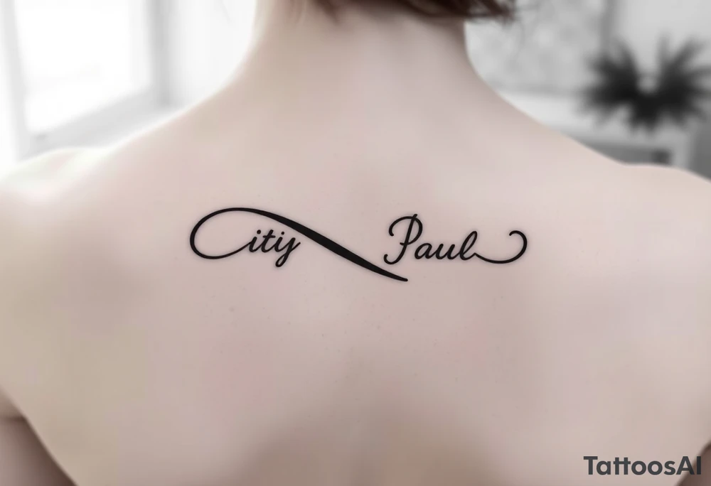 Infinity symbol with Cathy and Paul tattoo idea