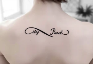Infinity symbol with Cathy and Paul tattoo idea