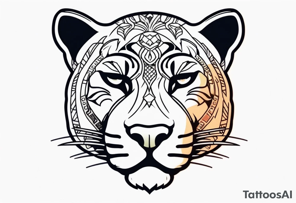 Panther with old school traditional tattoos tattoo idea