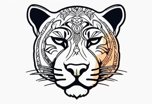 Panther with old school traditional tattoos tattoo idea