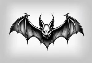 small simple bat tattoo idea