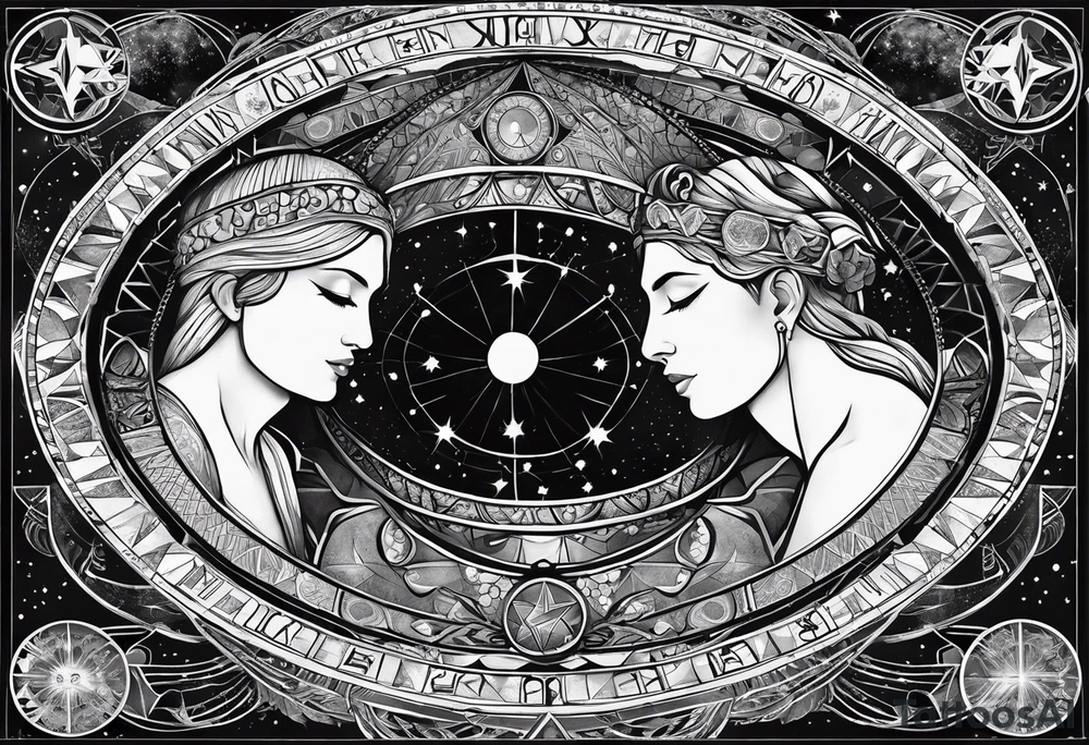 Astrology, Gemini, Natal Chart, angelic, soul mates, vision, third eye, armband tattoo idea