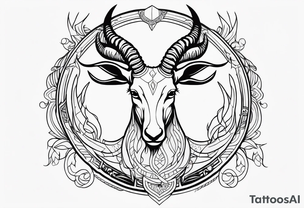 capricorn zodiac symbol tattoo idea