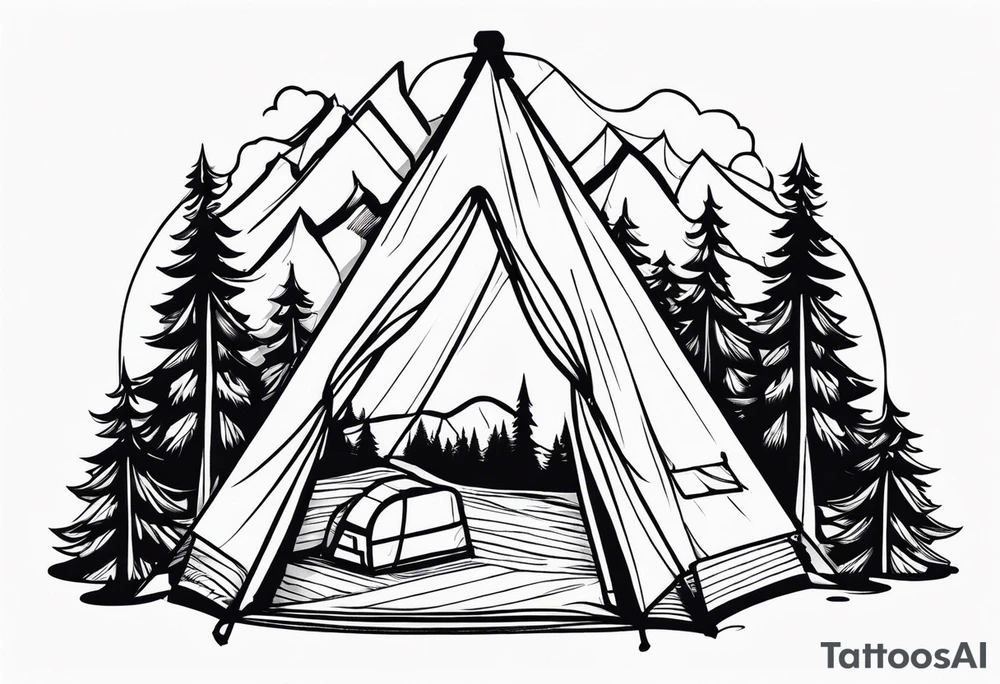 camping tattoo idea