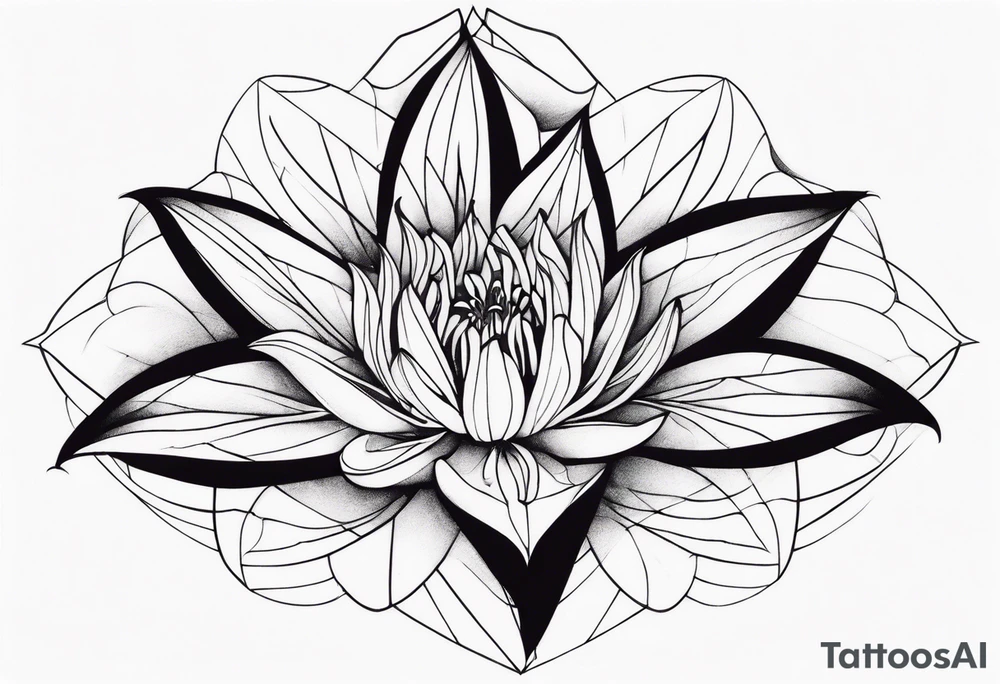 Geometric Fire Lily tattoo idea