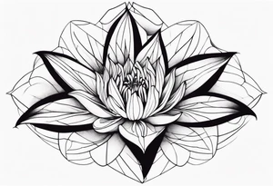 Geometric Fire Lily tattoo idea