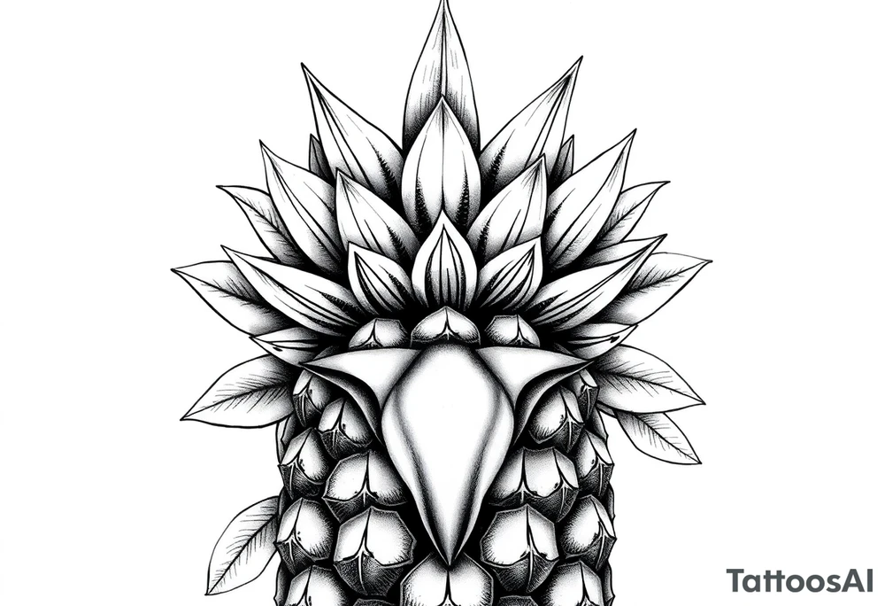 Majestic crown pineapple with 
vagina and  anus , tattoo idea