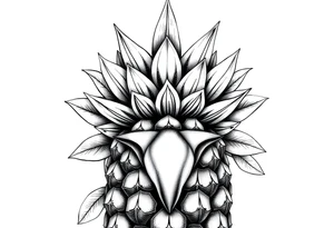 Majestic crown pineapple with 
vagina and  anus , tattoo idea