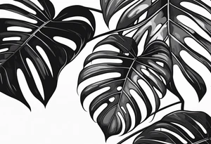 Monstera with mahory tatoo tattoo idea