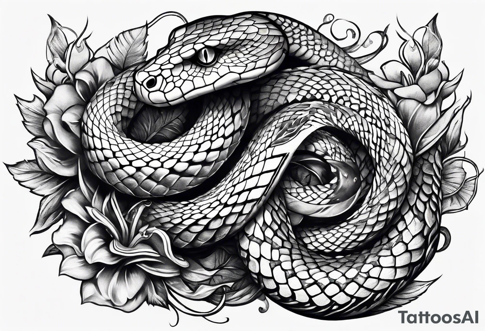snake wrapped around a dagger tattoo idea