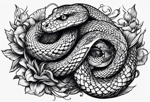 snake wrapped around a dagger tattoo idea
