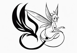 A fairy with a tail inspired by the logo of the show called Fairy Tail tattoo idea