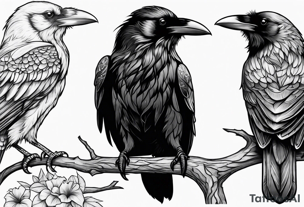 raven perched tattoo idea