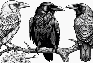 raven perched tattoo idea