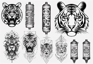 Electricity Tiger forearm tattoo tattoo idea